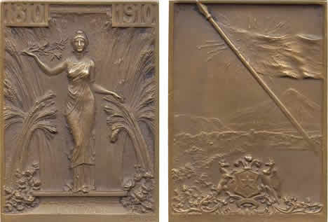 Rene Lalique  Republica De Chile Primer Centenario Plaquette 