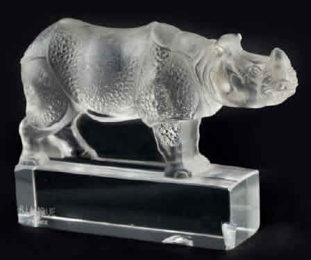 R. Lalique Rhinoceros Paperweight