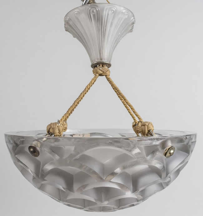 R. Lalique Rinceaux Hanging Light Fixture