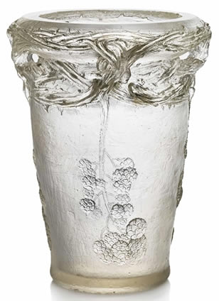 Rene Lalique Cire Perdue Vase Ronce Epineuse Et Mures