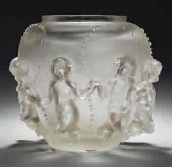 Rene Lalique Ronde D'Enfants Cire Perdue Vase