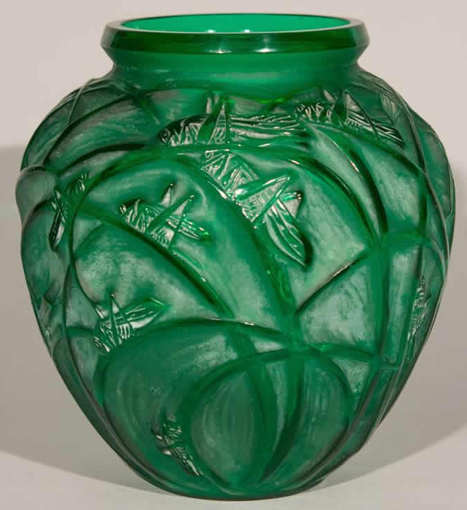 Rene Lalique Vase Sauterelles