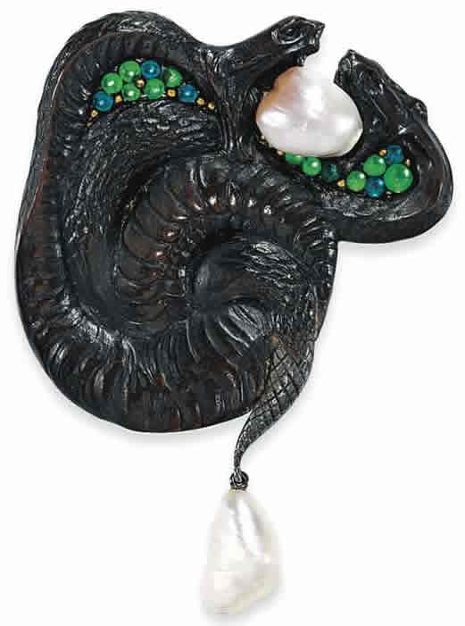 Rene Lalique Serpents Enlaces Brooch
