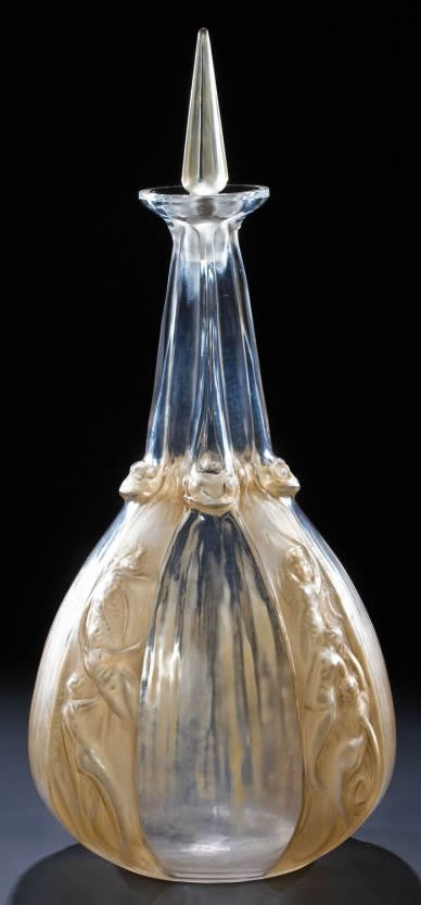 Rene Lalique Decanter Sirenes Et Grenouilles