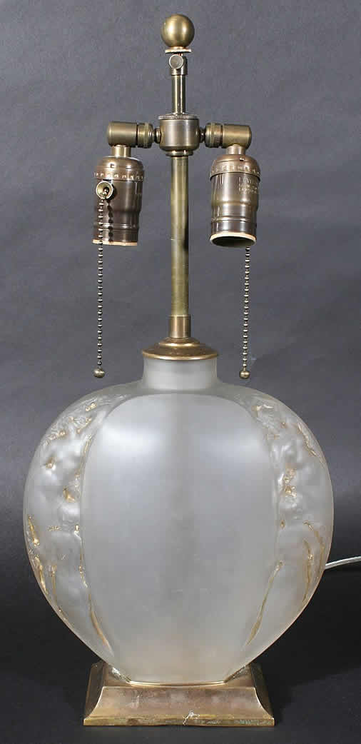 Rene Lalique Vase Lamp Sirenes Avec Bouchon Figurine