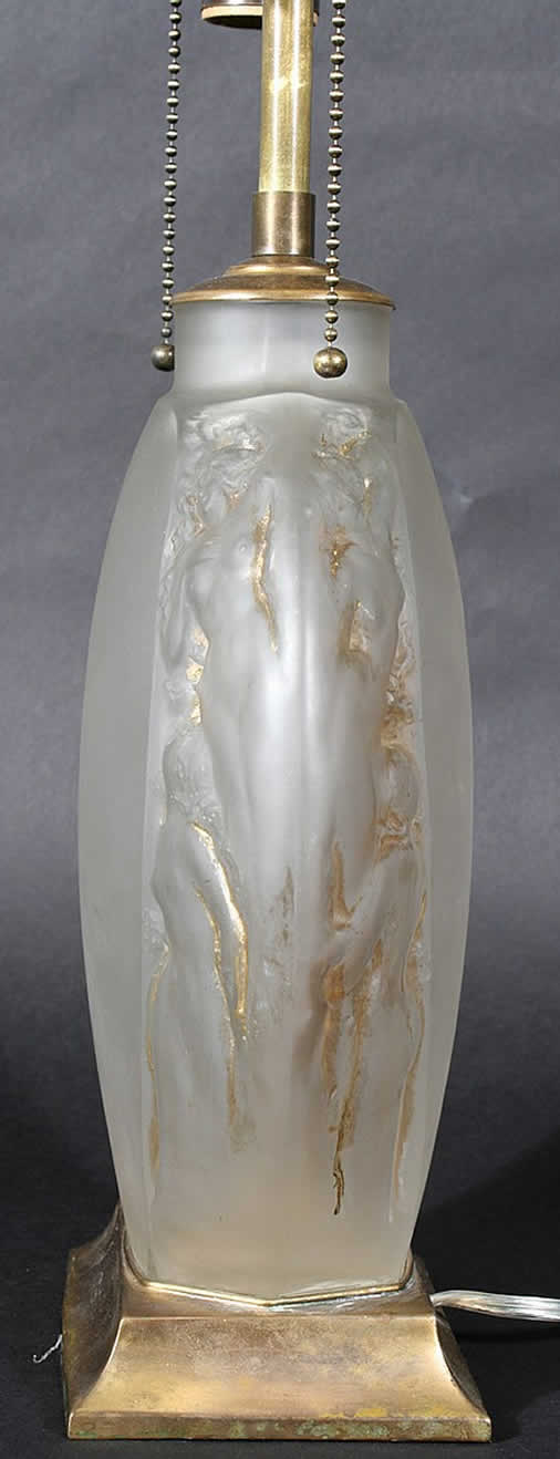 R. Lalique Sirenes Avec Bouchon Figurine Vase Lamp