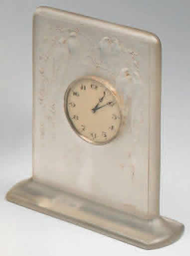 Rene Lalique Clock Six Hirondelles Perchees