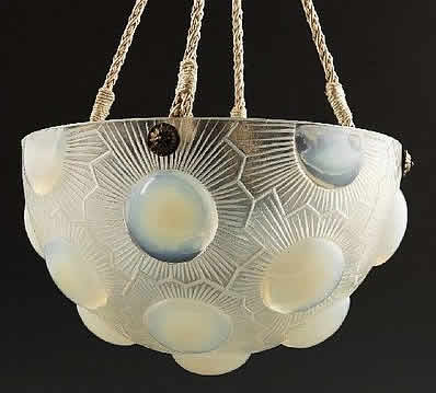Rene Lalique Hanging Light Fixture Soleil