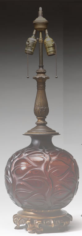 R. Lalique Sophora Vase Lamp