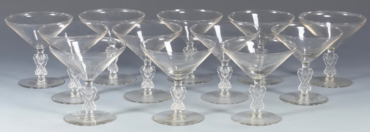 Rene Lalique Champagne Glass Strasbourg