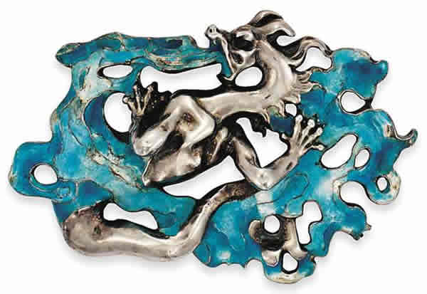 Rene Lalique Brooch Writhing Dragon
