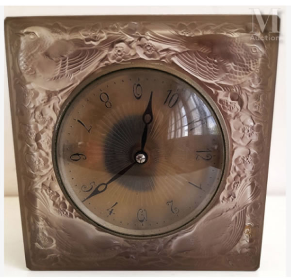 Rene Lalique Clock Quatre Moineaux Du Japon