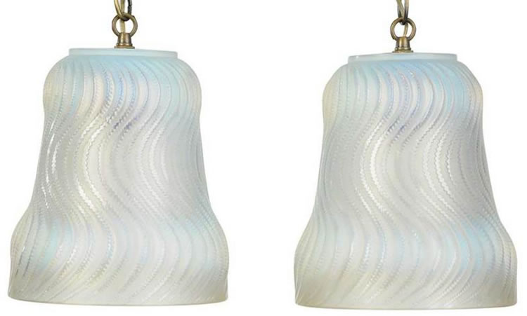 R. Lalique Actinia Hanging Vase Lamp