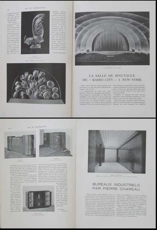 Rene Lalique Art et Decoration April 1933 Magazine