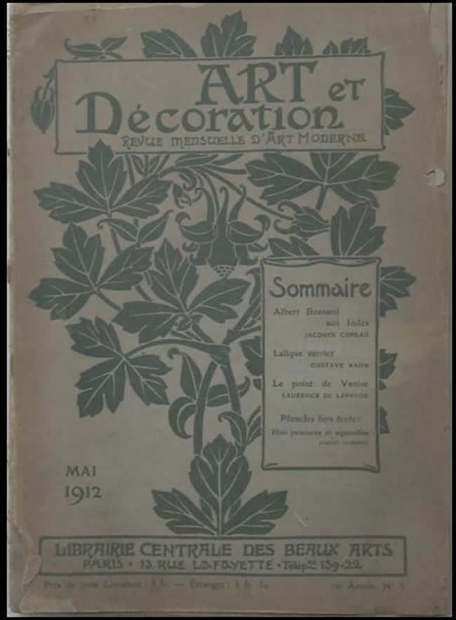 R. Lalique Art Et Decoration May 1912 Magazine 2 of 2