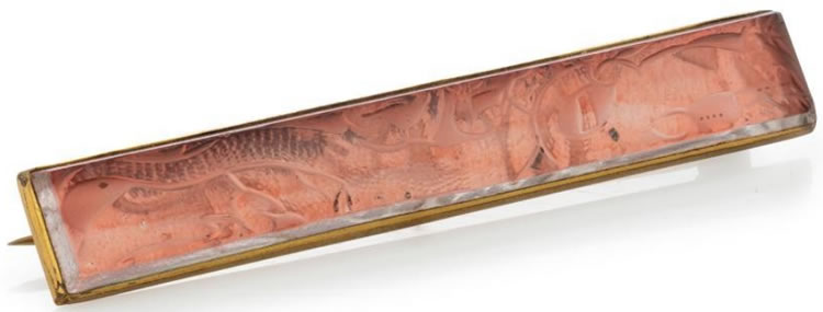 R. Lalique Barrette Lezards Brooch