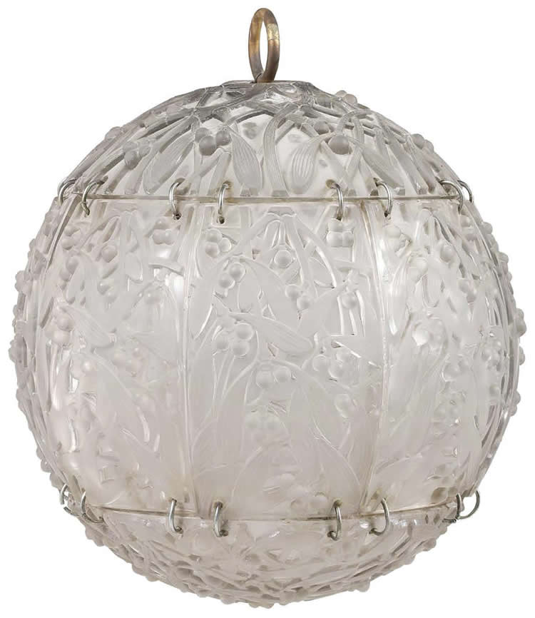 R. Lalique Boule De Gui Light Fixture
