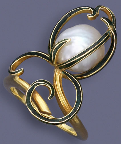 Rene Lalique Budding Pearl Ring