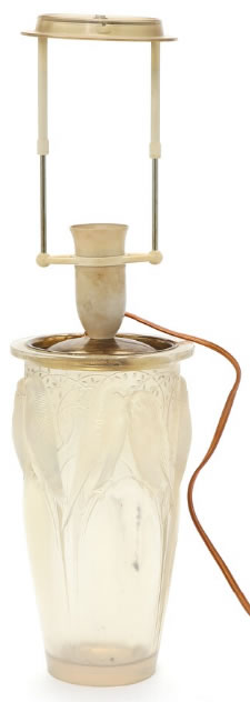 Rene Lalique  Ceylan Vase Lamp 