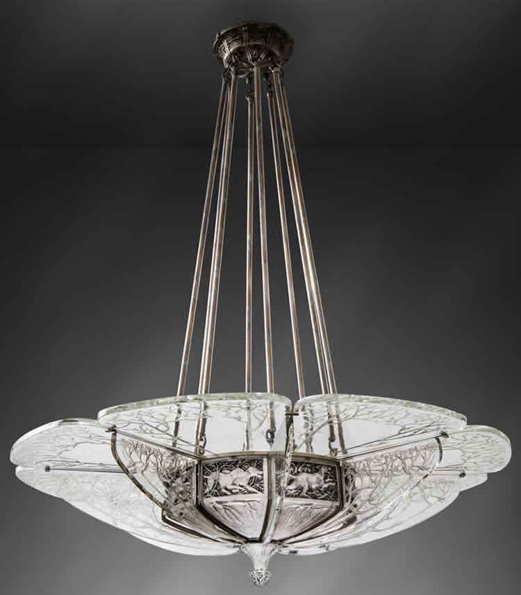 Rene Lalique  Chasse Chandelier 