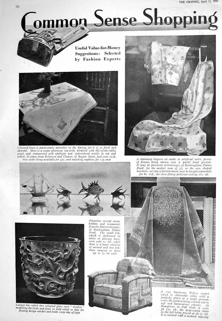 Rene Lalique Newspaper Article The Graphic April 12, 1930