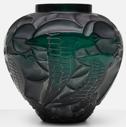 Rene Lalique  Courlis Vase 