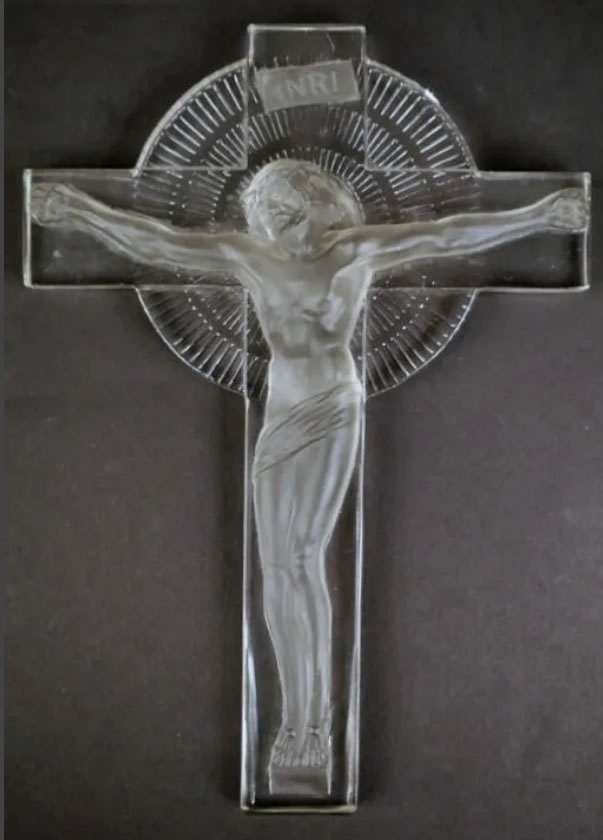 R. Lalique Crucifix Statue