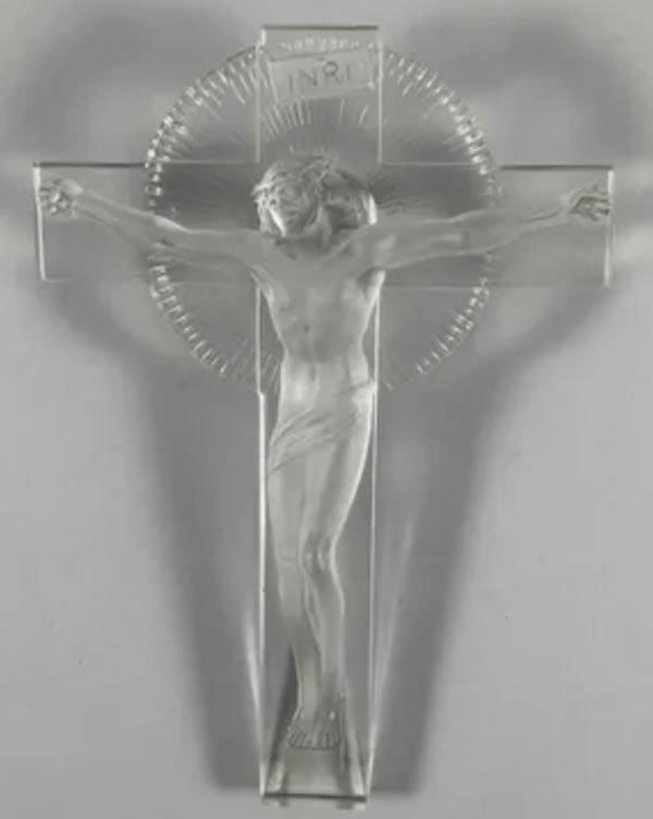 Rene Lalique Statue Crucifix
