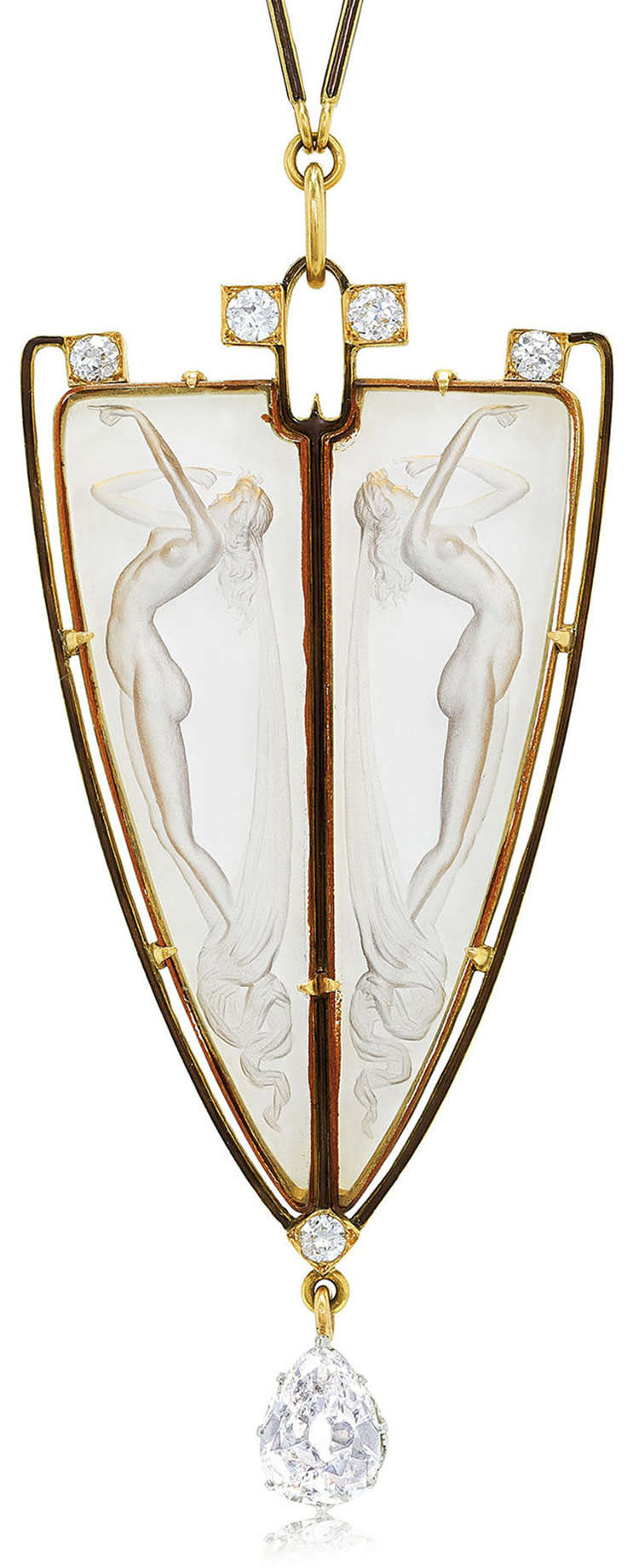 Rene Lalique Pendant Deux Femmes Nues