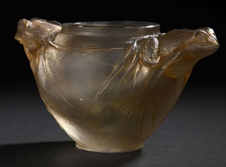 Rene Lalique Cire Perdue Vase Deux Grenouilles