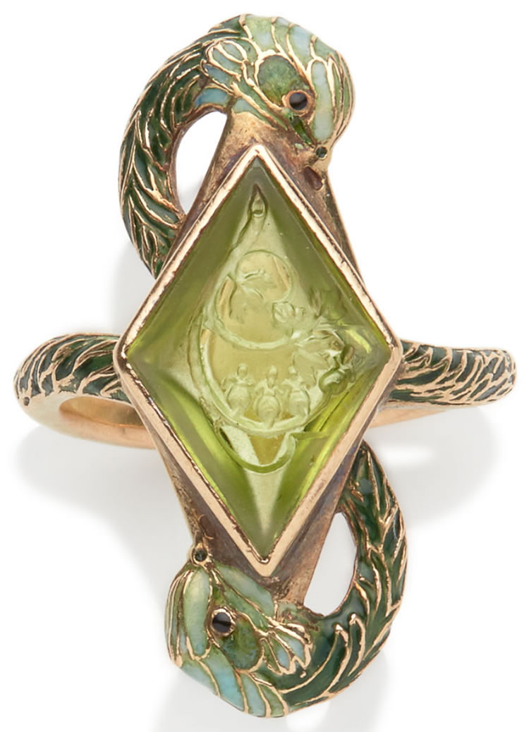 Rene Lalique Ring Deux Grues