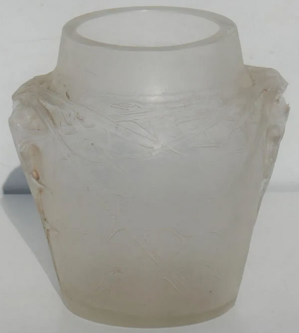 Rene Lalique Deux Tetes De Poissons Cire Perdue Vase
