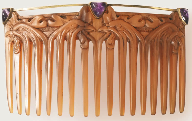 Rene Lalique Comb Eagle Heads