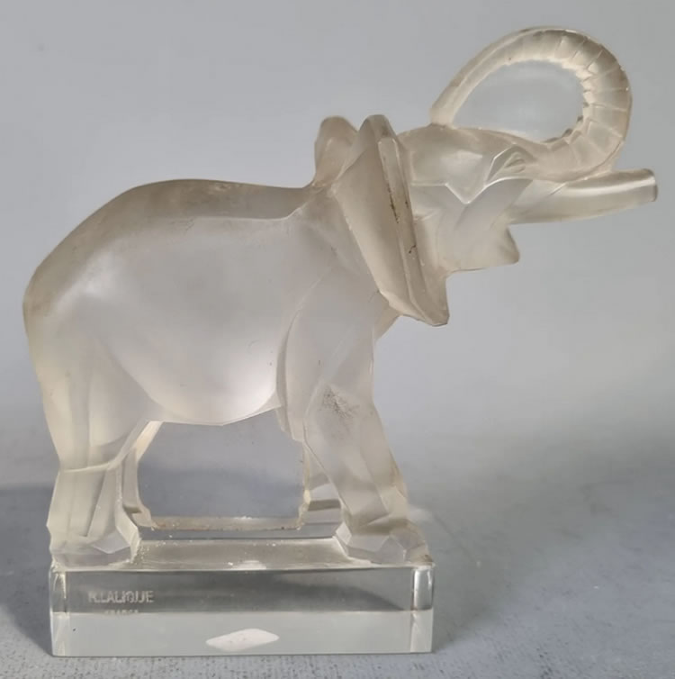 R. Lalique Elephant Paperweight