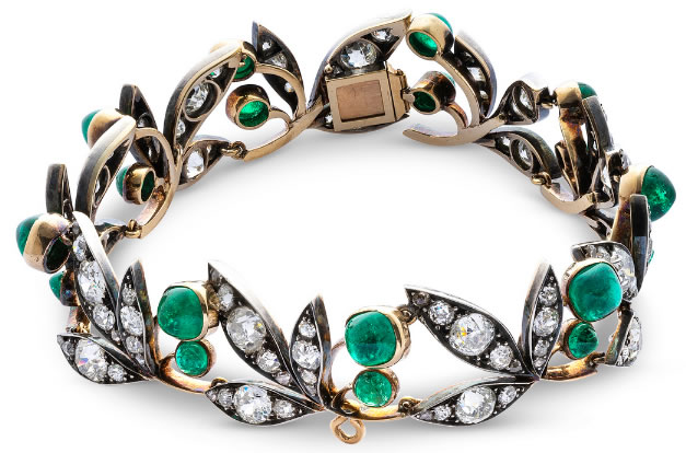 Rene Lalique Bracelet Emeralds and Diamonds