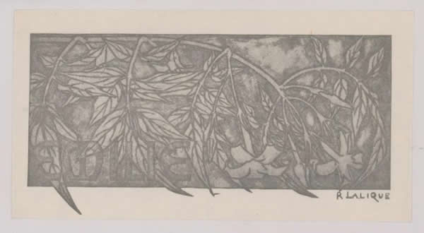 R. Lalique Emilie Bookplate