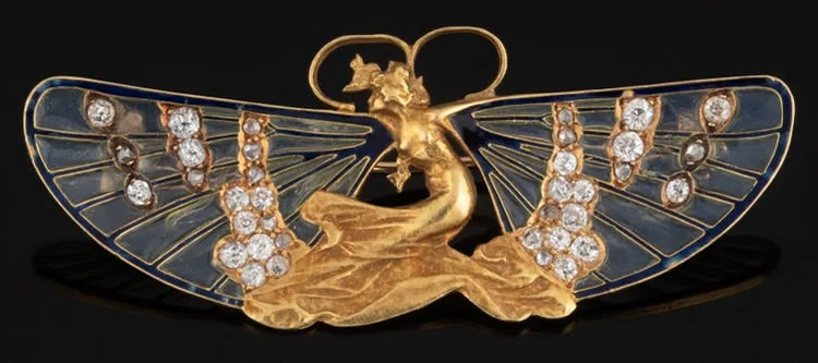 Rene Lalique Brooch Femme Papillon