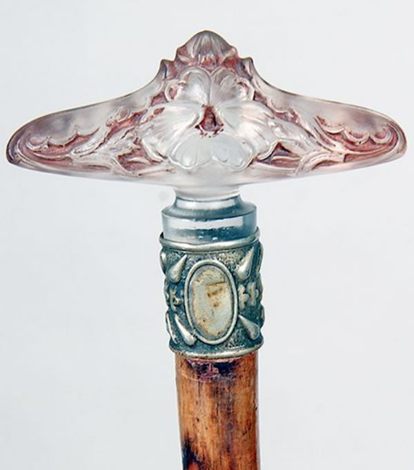 Rene Lalique  Fleurs Cane Handle 