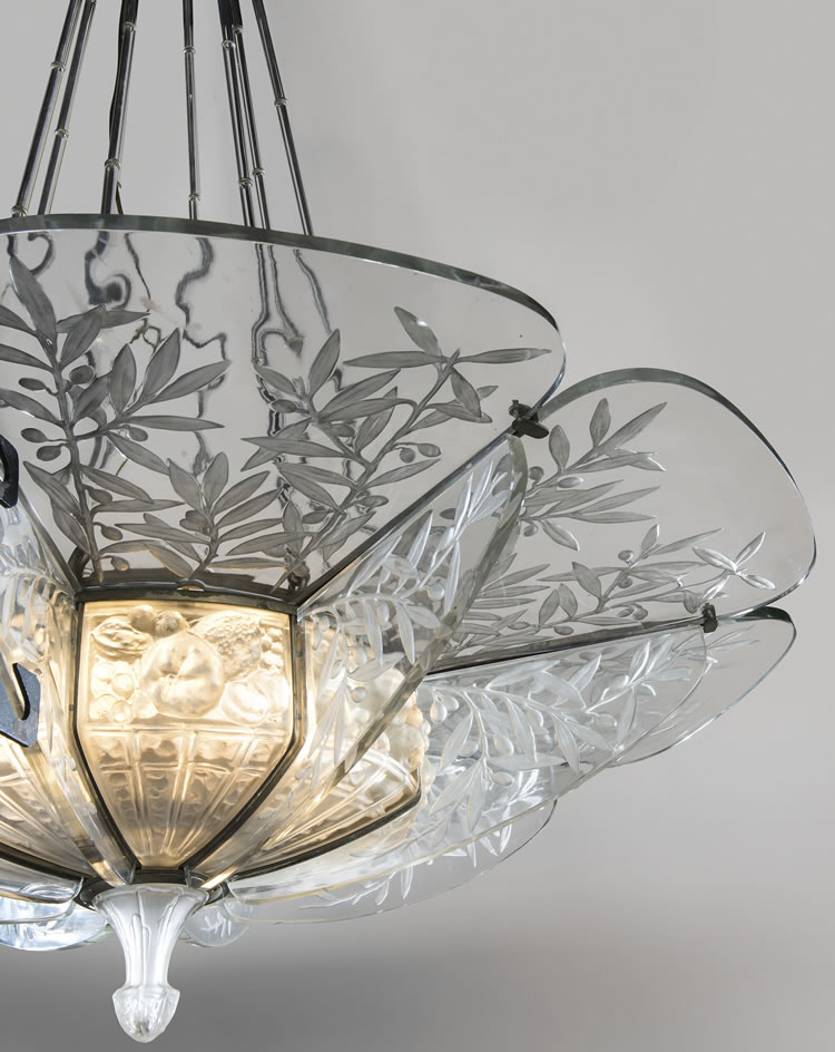R. Lalique Fruits Chandelier 2 of 2