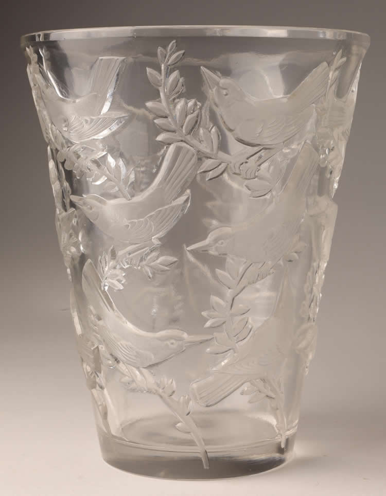 Rene Lalique  Grives Vase 