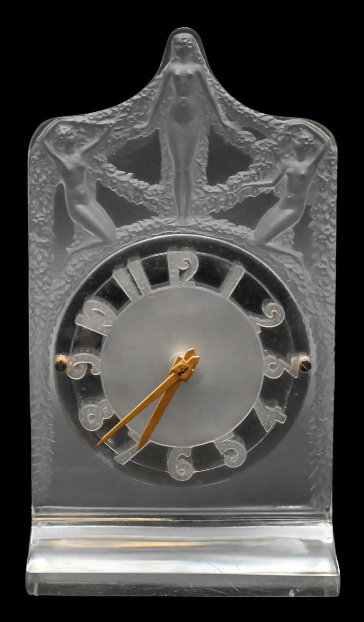 Rene Lalique Clock Helene
