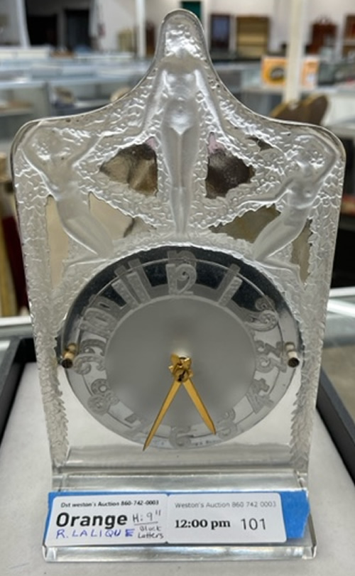 R. Lalique Helene Clock