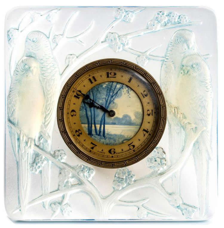 Rene Lalique Clock Inseparables