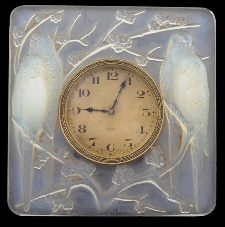 R. Lalique Inseparables Clock