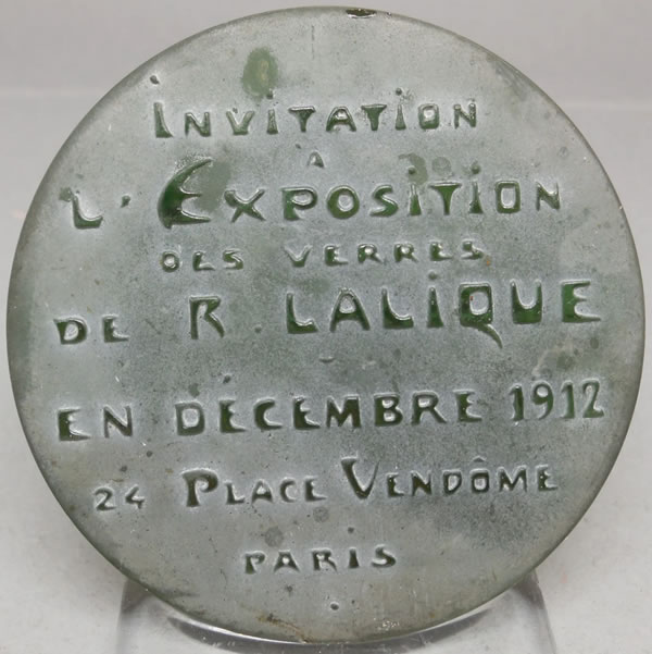 Rene Lalique  Invitation To Exposition Medallion 