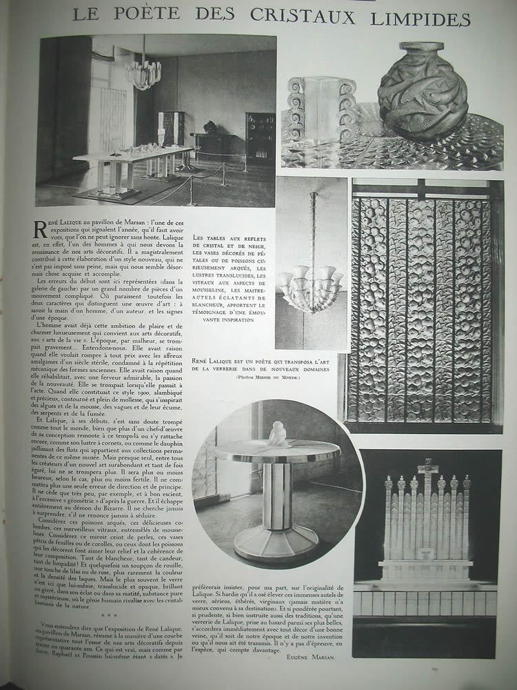 Rene Lalique Magazine Le Miroir Du Monde Feb 25 1933