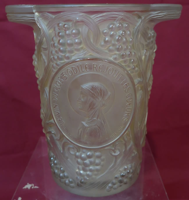 Rene Lalique Ice Bucket Le Vin Du Clos Sainte Odile Rejouit Les Coeurs