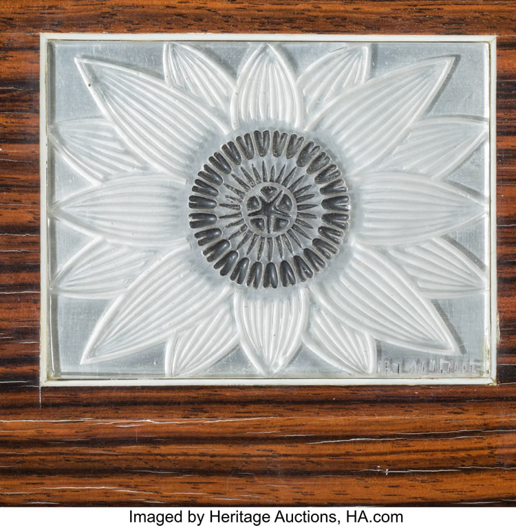 R. Lalique Lotus Wooden Tray 3 of 3