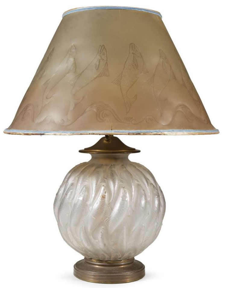 Rene Lalique Vase Lamp Marisa