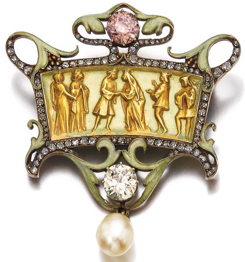 R. Lalique Medieval Frise Brooch Rene Lalique Medieval Frise Brooch